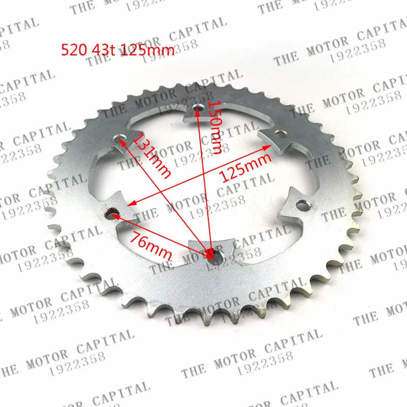 6 отверстий высокая производительность 520 43 т зубы 125 мм алюминиевый обезьяна велосипед задний привод цепной звездочки