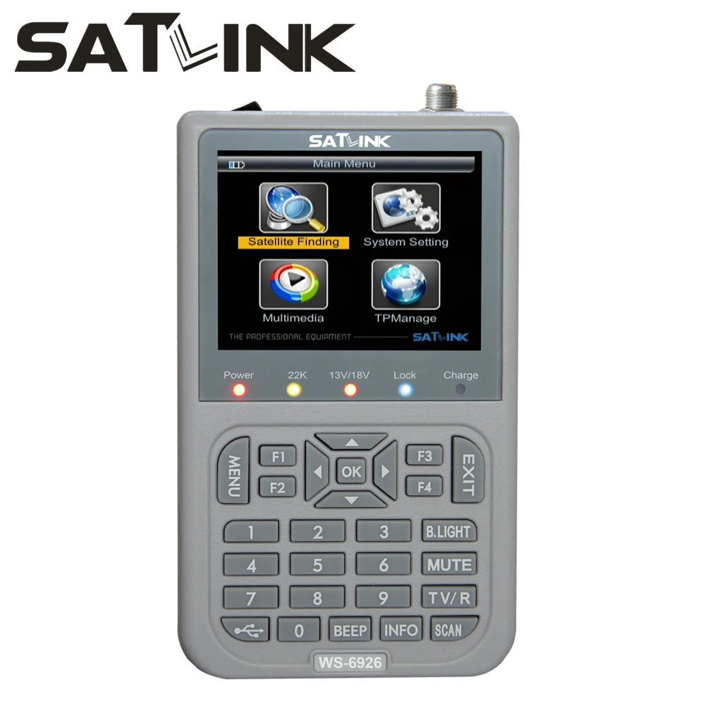 1pc orginal Satlink WS-6926 HD DVB-S/DVB-S2 Satellite Finder meter With TFT LCD Screen ws6926 free shipping