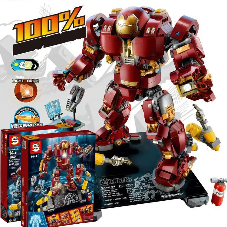 

New Iron man Super Heroes The Hulkbuster Ultron Edition compatible with legos 76105 building blocks limited edition model figure