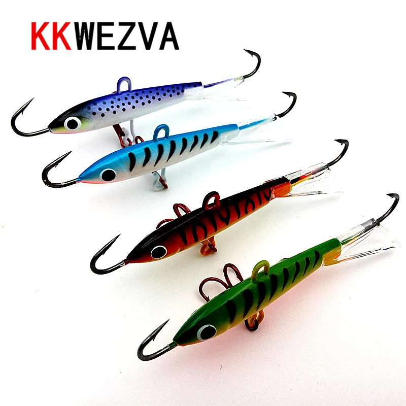 KKWEZVA 4pcs 18g 83mm Spoon Metal Lures Ice Fishing Lures Brand Hard