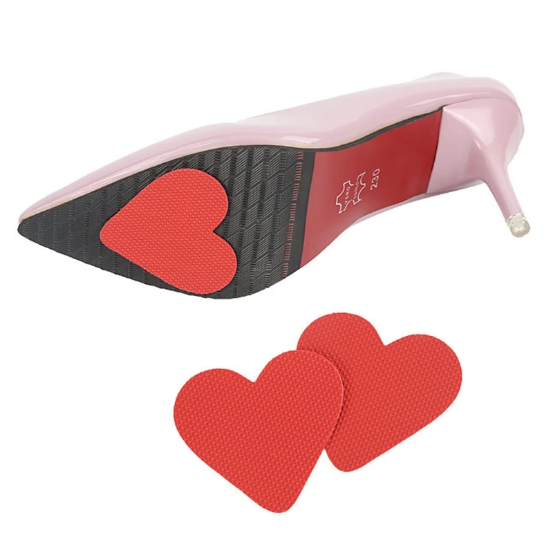 

KLV 1 Pair High Heels Cushion Shoe Pads Sole Protector Non Slip Insoles Heart shaped Forefoot Sticker For Women