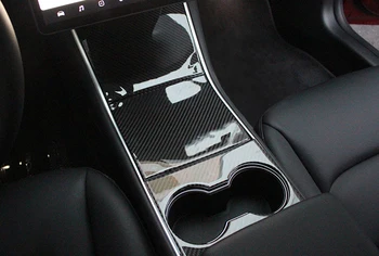 

For Tesla model 3 2018-2019 Rear Seat Cup Holder Trim Cover Stickers Frame Strips Cover trim decoration Interior Mouldings