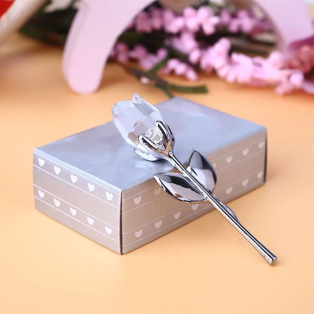 

Elegant Flower Crystal Rose Ornament Household Wedding Celebration Supply Gift