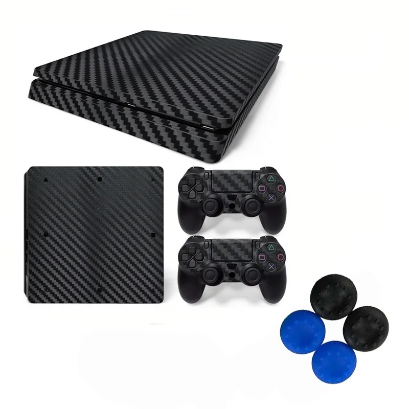 New Games Host Sticker Carbon Fiber Skins Controller Stickers with Controllers Cap for Playstation 4 Slim PS4 S Game Play | Электроника
