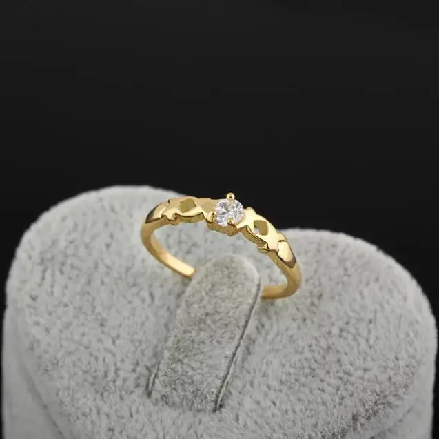 

Wholesale Fine CZ Fashion Jewelry Gold-Color Round White Cubic Zirconia Wedding Ring Free Shipping Size 6 7 8 9