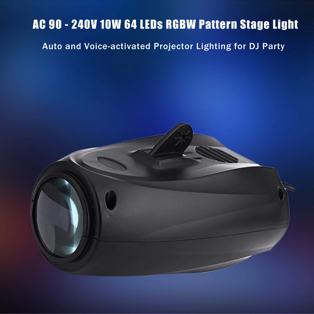 Aimkeeg 64LED 10 W الصوت أضواء DJ ديسكو ضوء RGBW المرحلة أضواء تأثير وضع ديسكو العارض بار DJ مصباح
