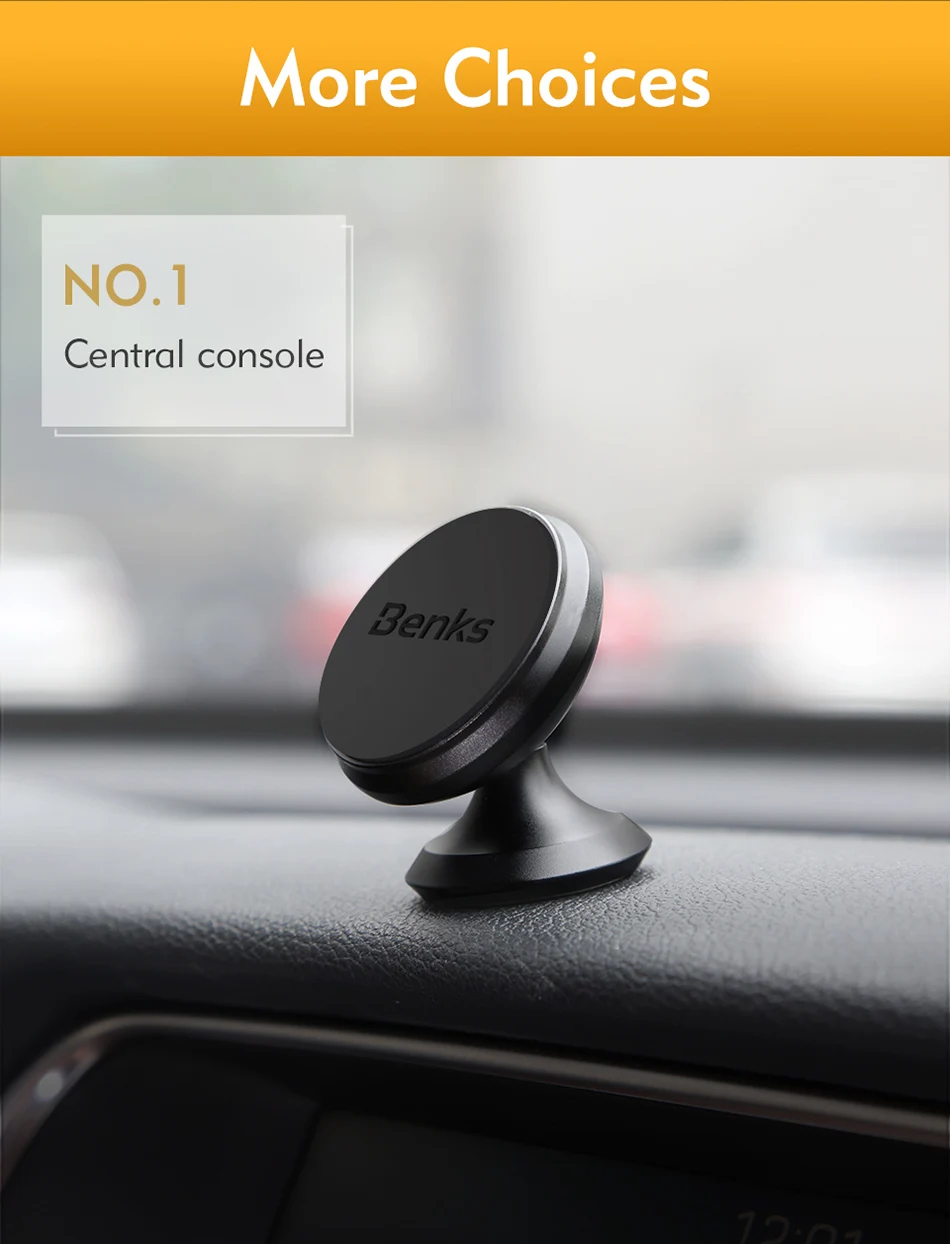 Benks Strong Magnetic Car Phone Holder Air Vent Mount Stand For iPhone X 8 7 6s Plus Samsung Aluminum Alloy Mobile Auto Bracket (11)