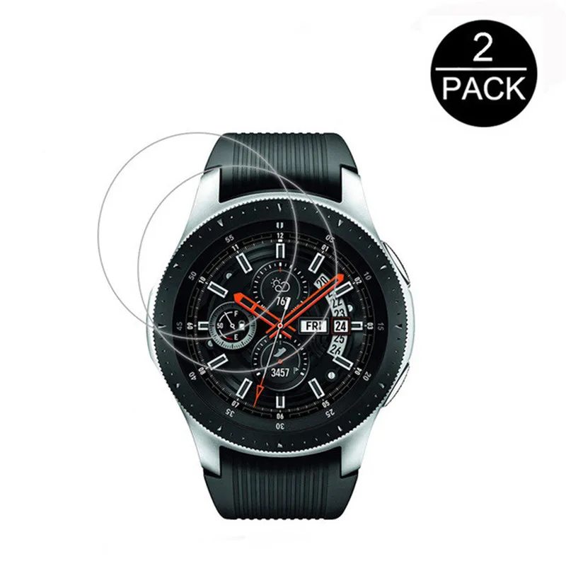 

2pcs HD Clear Tempered Glass Screen Protective Film 42mm/46mm Diameter Anti-scratch Protector For Samsung Galaxy Smart Watch