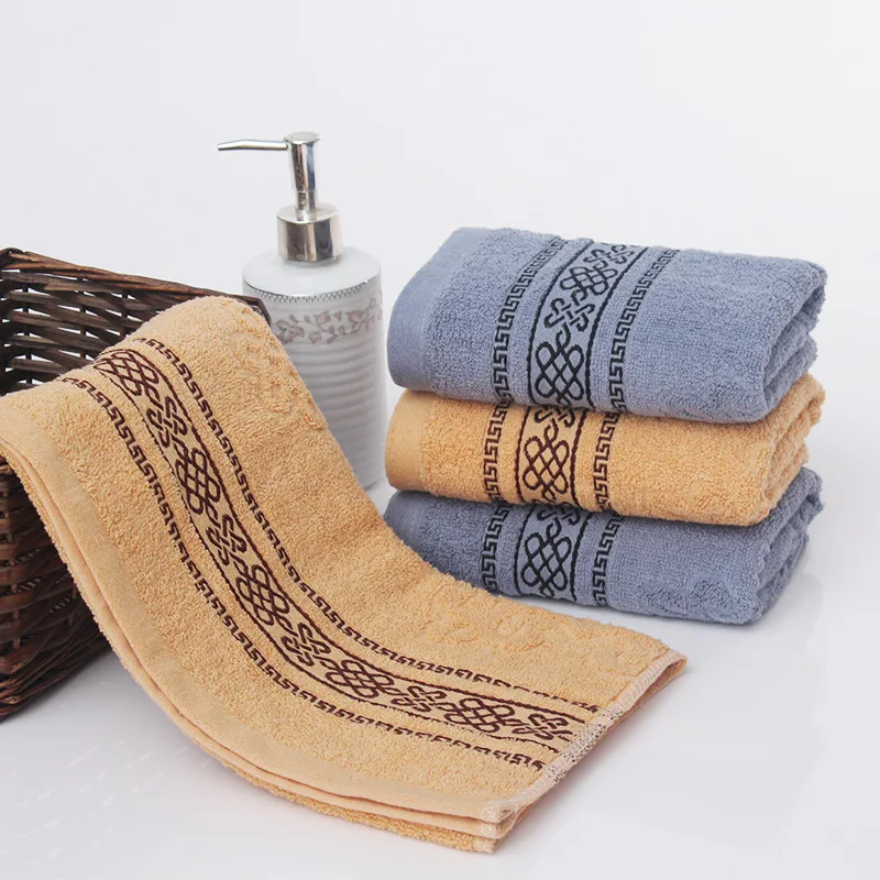 1pcs 34*74cm Men Chinese knot Soft Face Towel Cotton Hair Hand Bathroom
