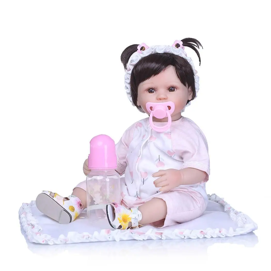 

Kids Soft Silicone Realistic With Clothes 2-4Years Reborn Collectibles, Gift, Playmate White Pink Baby Doll