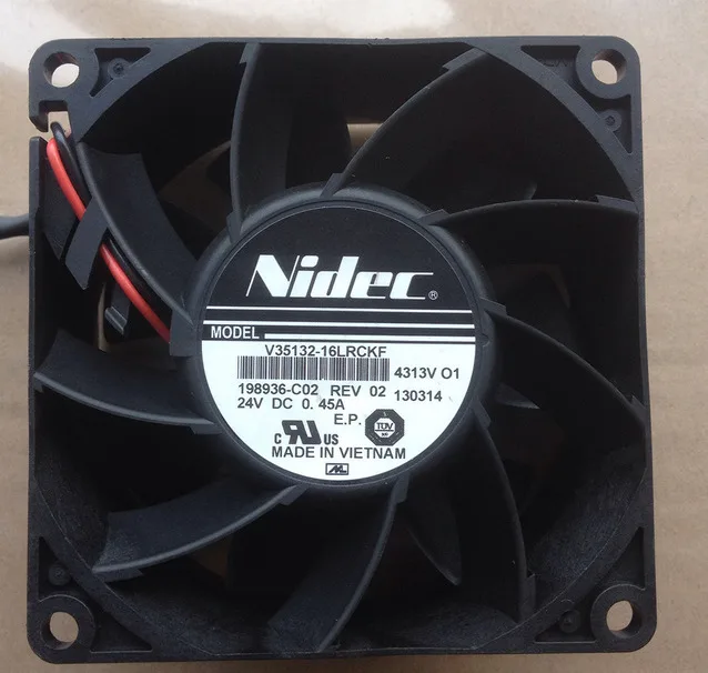 Оригинальный для NIDEC V35132-16LRCKF DC 24V 0.45A 8038 (8 см) 2 линии Инвертор Вентилятор