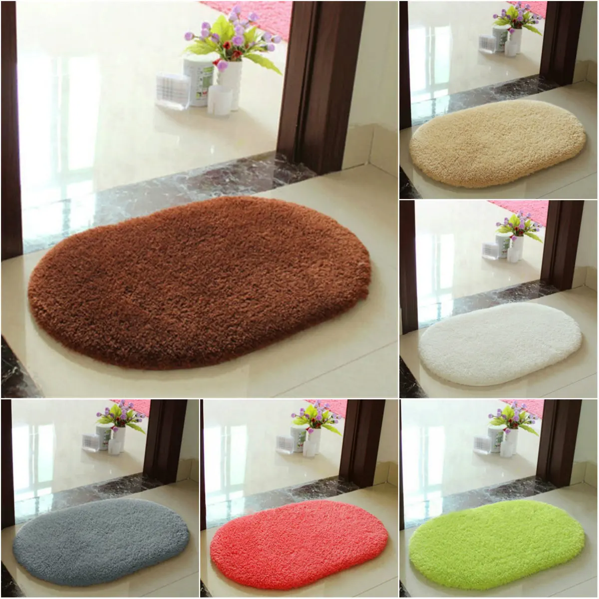 

Absorbent Soft Floor Rug Bathroom Bedroom Non-slip Mat Bath Shower Rug