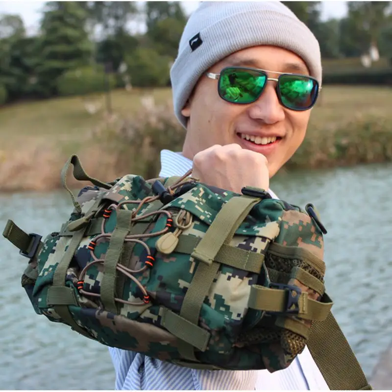 

Outdoor bag 32*15*20cm pockets  tackle bag multifunctional Camouflage Shoulder Messenger bag fishing tackle fishing lure outdoor
