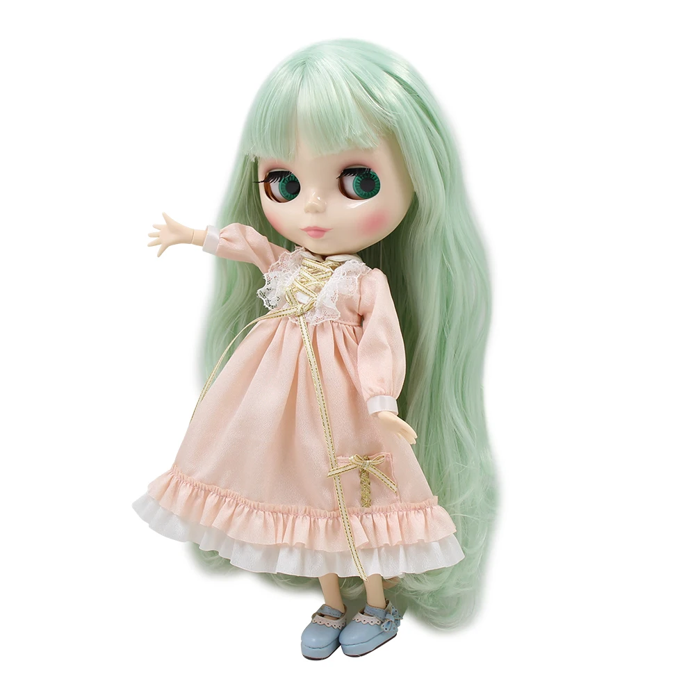 Кукла ледяная DBS Blyth шарнирная кукла 1/6 bjd Macarons Мятные волосы белая кожа блестящее
