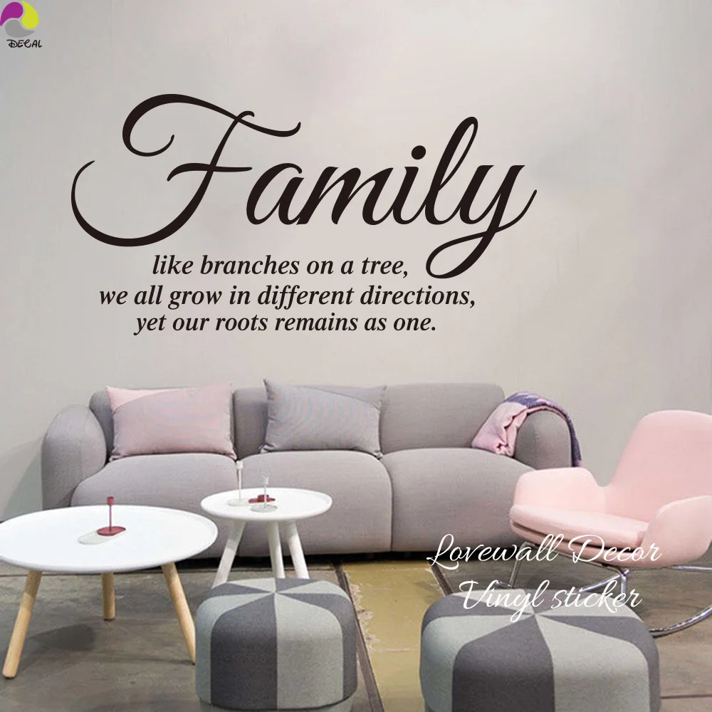 Family Like A Branch On A Tree Quote Wall Sticker Living Room Bedroom Family Inspiration Motivation Sign Wall Decal Sofa Vinyl