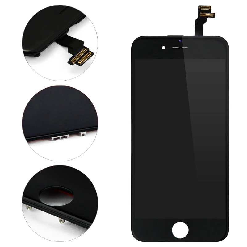 50 шт./лот для iPhone 6 ЖК-дисплей кодирующий преобразователь сенсорного экрана в сборе AAA+++ высокое качество для iPhone 6 с закаленным стеклом