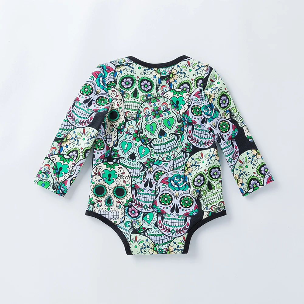 Ropa Bebe/комбинезон с принтом черепа для маленьких девочек Пижама на Хэллоуин