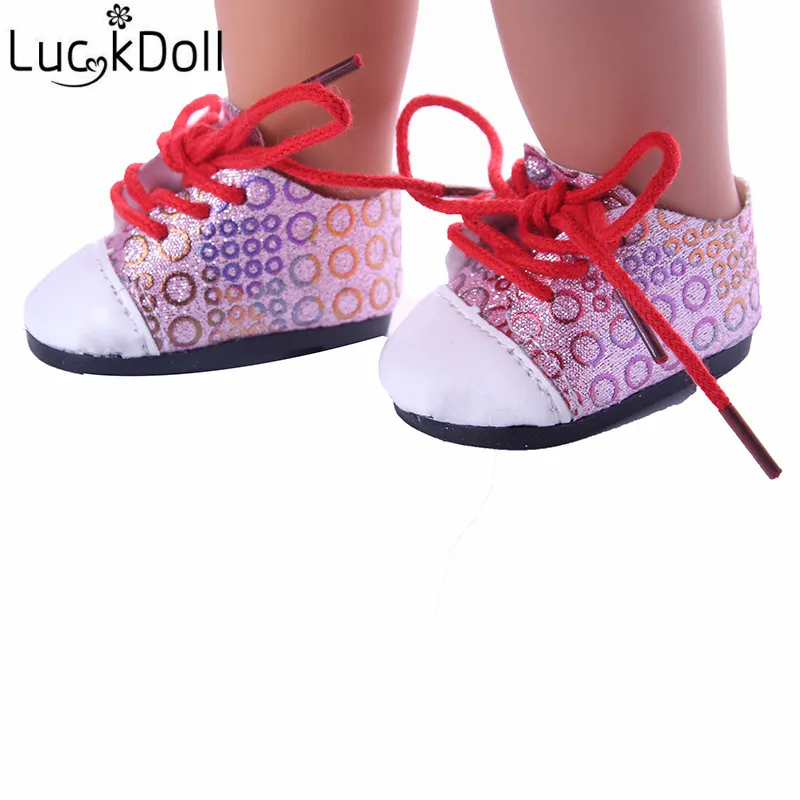 LUCKDOLL круглый носок принцесса обувь подходит 18 дюймов Американский 43 см аксессуары для кукол, игрушки для девочек, поколение, подарок на день рождения