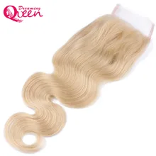 Dreaming Queen Hair Body Wave 4×4 Lace Closure #613 Color Brazilian 100% Human Hair Blonde Closures With Baby Hair