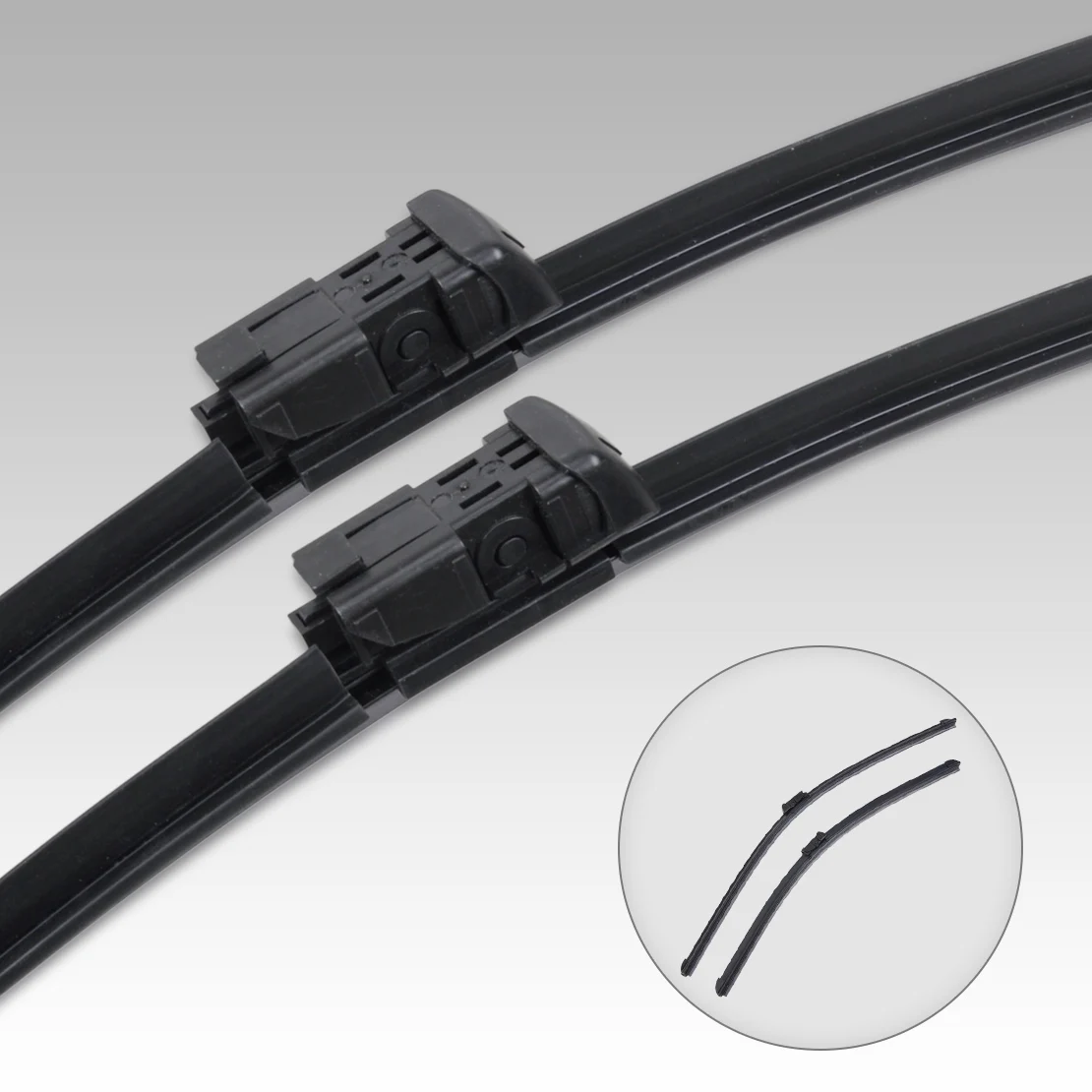 CITALL 24"+21" Frameless Steel Rubber Rain Window Windshield Wiper