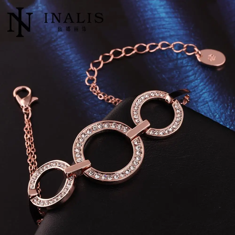 Ювелирные Изделия Браслеты Для Женщин Золото Циркон Браслет Femme Pulseira Masculina INALIS