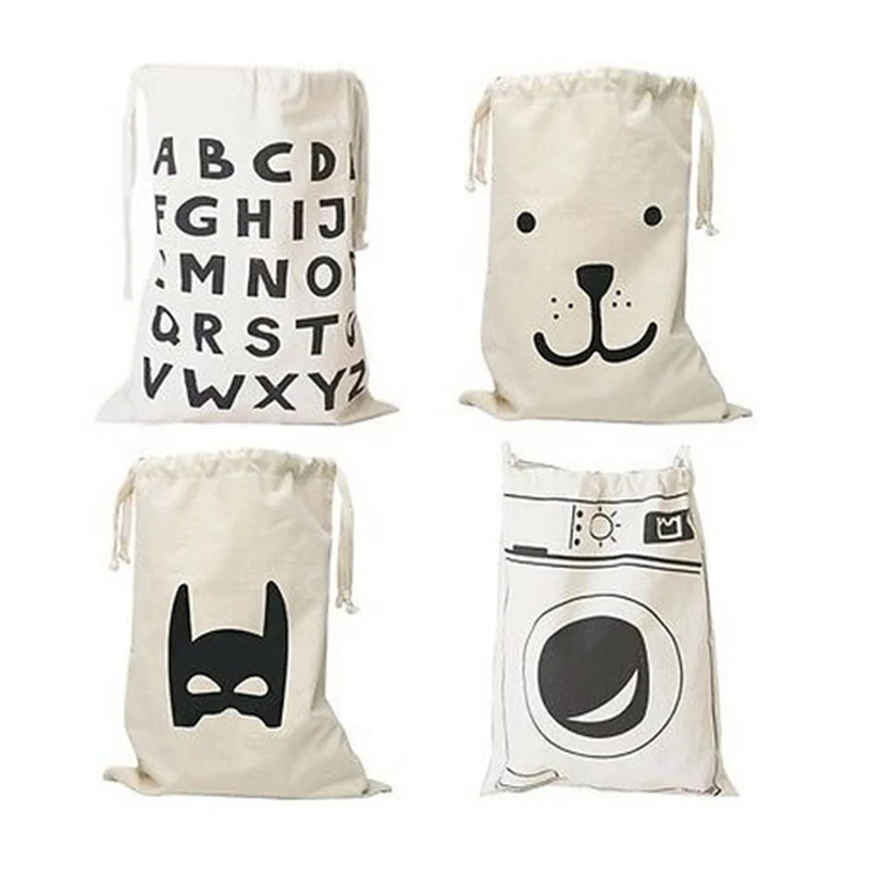 Cute Cotton Drawstring Pouch Storage Bags Weeding Gift Bags Kids Toys