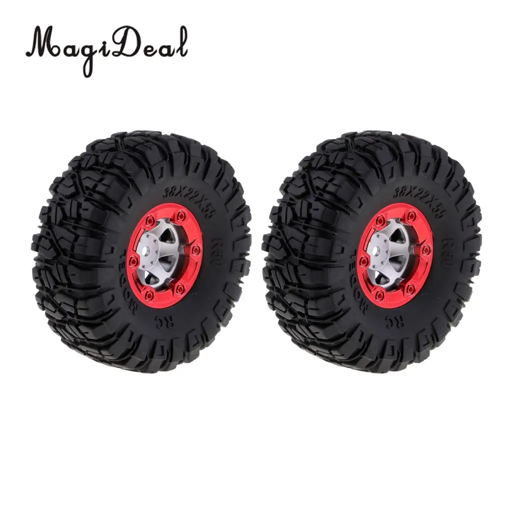 2Pcs Radio Control Car Model 100mm Rubber Tires Tyres 12mm Wheel Hex for 1/12 Wltoys 12428 12423 RC Cars