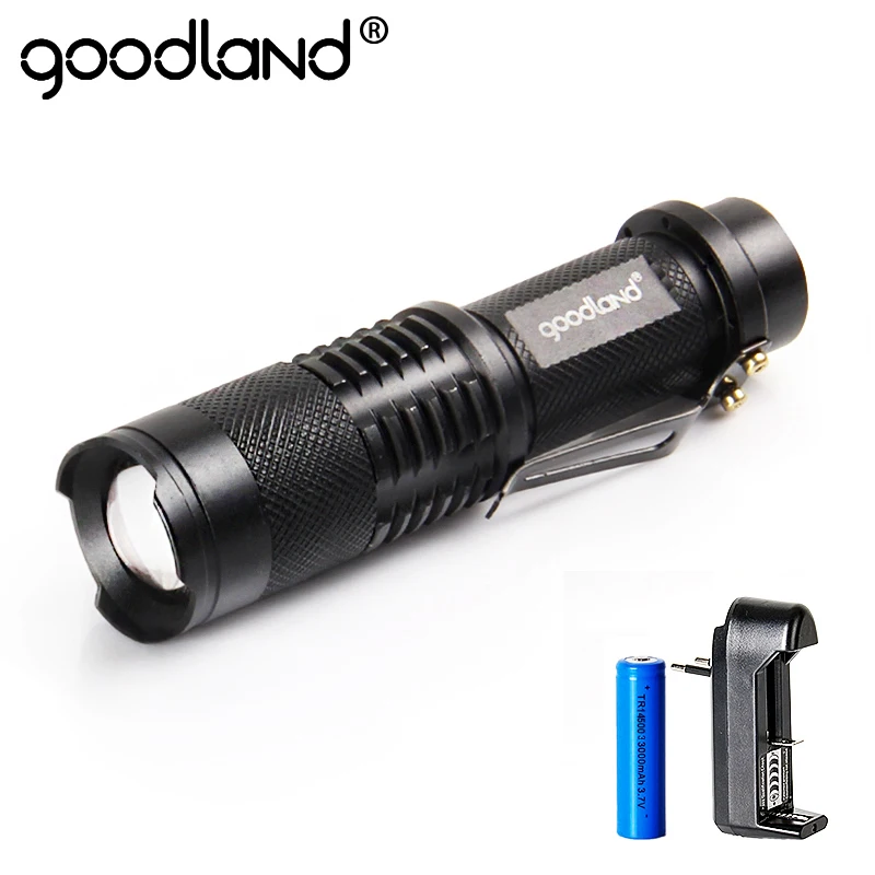 

Goodland LED Torch 2-4 Files Tactical Flashlight 3 Modes Adjustable Hunting Lanterna 14500 Battery LED Flashlight Rechargeable