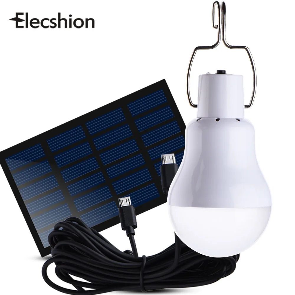 Elecshion Led Lamp Solar Night Light Energy Power Camping Bulb Garden Landscaping Decking Wall