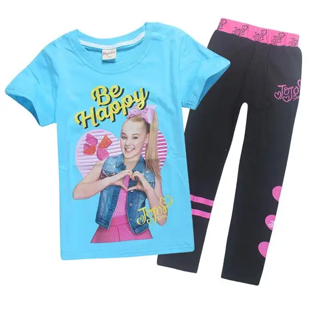 Летняя футболка+ штаны Siwa/ хлопковые комплекты одежды для маленьких девочек детские спортивные костюмы для маленьких девочек, футболка s, весенне-осенние комплекты
