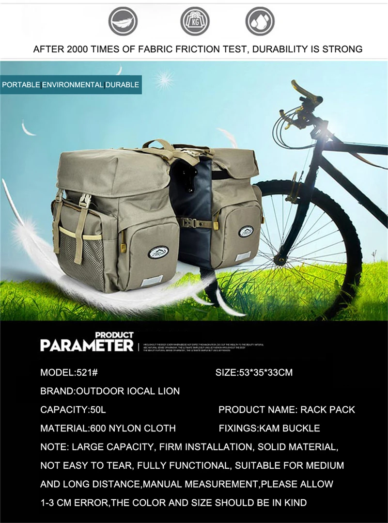 Cheap LOCAL LION Bike Bicycle Pannier Pouch Basket Cycling Carry Bag Bike Luggage Package Canvas Large Seat Bicycle Carrier Bag 1