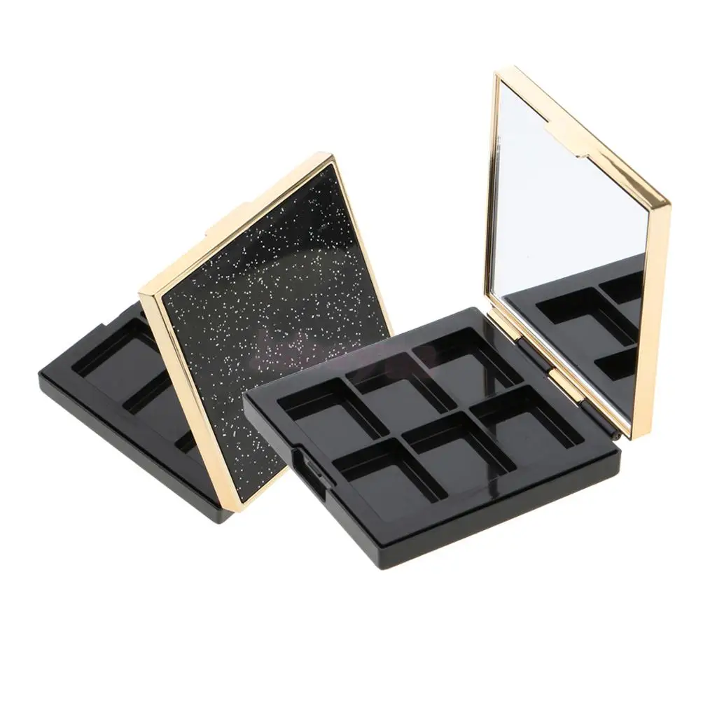 

2pcs Cosmetic Empty Palette Make Up Box Lipstick Concealer Eyeshadow Powder Blush Makeup Case Organizer + Mirror NO PANS NEEDED