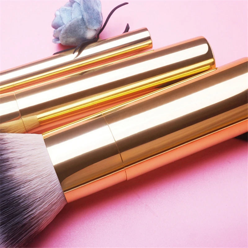 Роскошные Series 5 шт. металлический золотой макияж кисти набор airbuki тональный крем Кисть, текстовыделитель кисть для растушевки теней concerler щетка