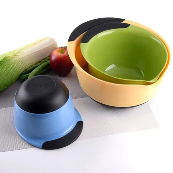 

1set Multipurpose plastic salad bowl set Round Wash Vegetable Fruit Basin Camping Fishing Car Washing Tool Kitchen Accessories