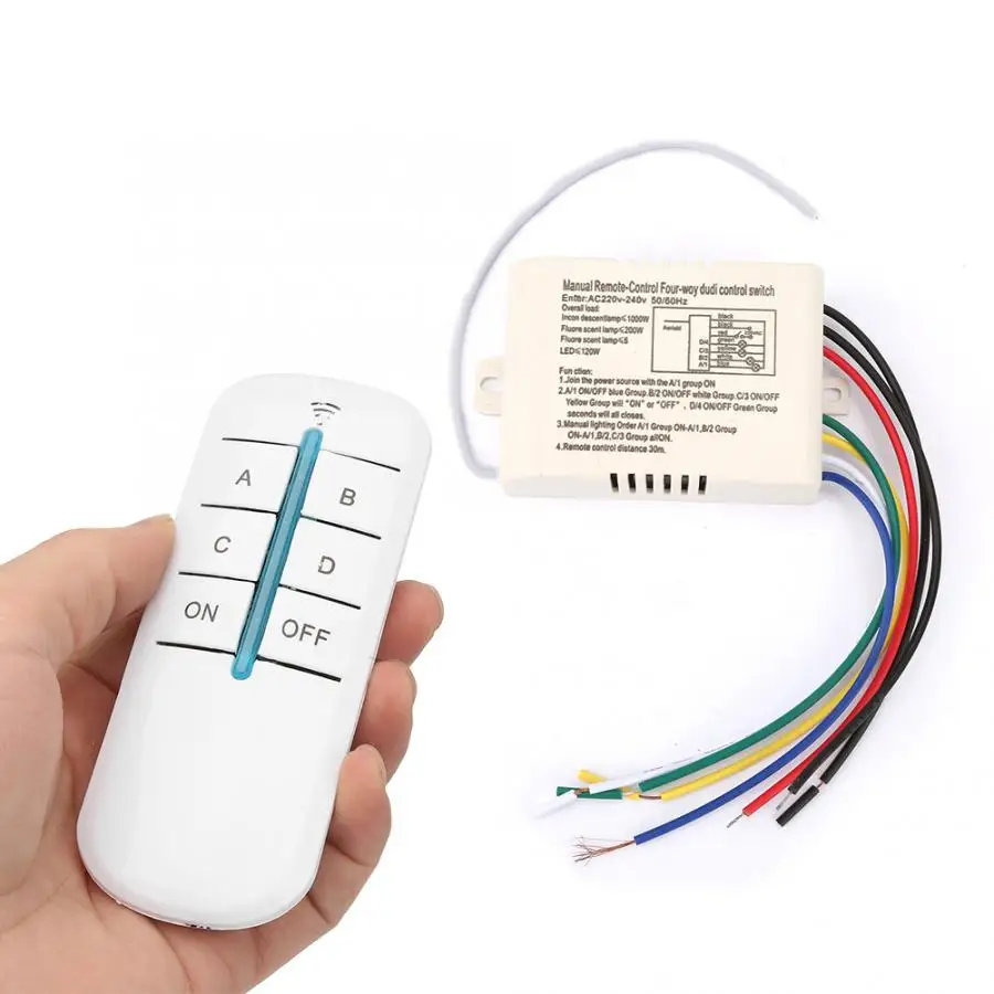 4 подъездных путей ВКЛ/ВЫКЛ 220V Цифровой Беспроводной настенный светильник