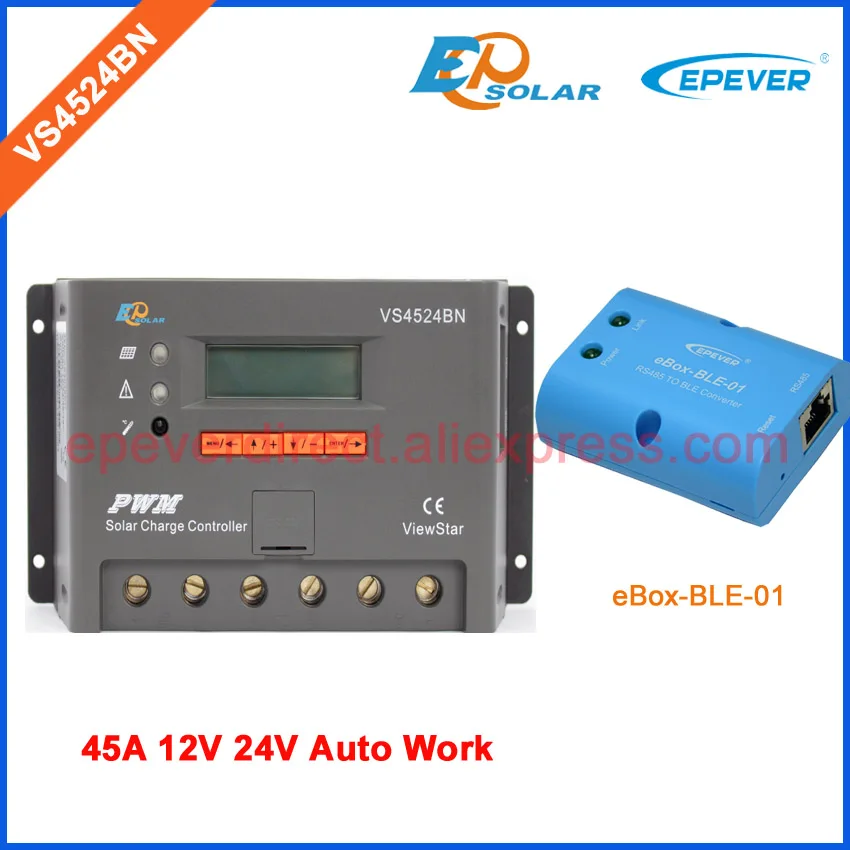 

PWM bluetooth BLE BOX mobile phone APP EPEVER VS4524BN solar battery controller 45A 24V 12V system work EPSolar supply