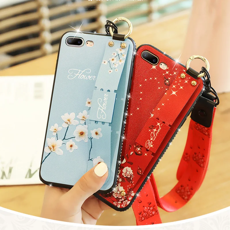 Nephy модный ремешок чехол для телефона iPhone 6 6s 7 8 Plus X XR XS Max 6Plus 7Plus красивый цветок pu
