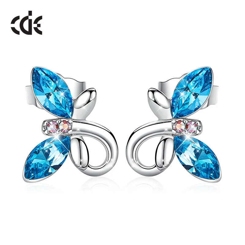 Mother/'s Day MOM Gift Butterfly Crystal Ear Earrings Stud Women Costume Jewelry