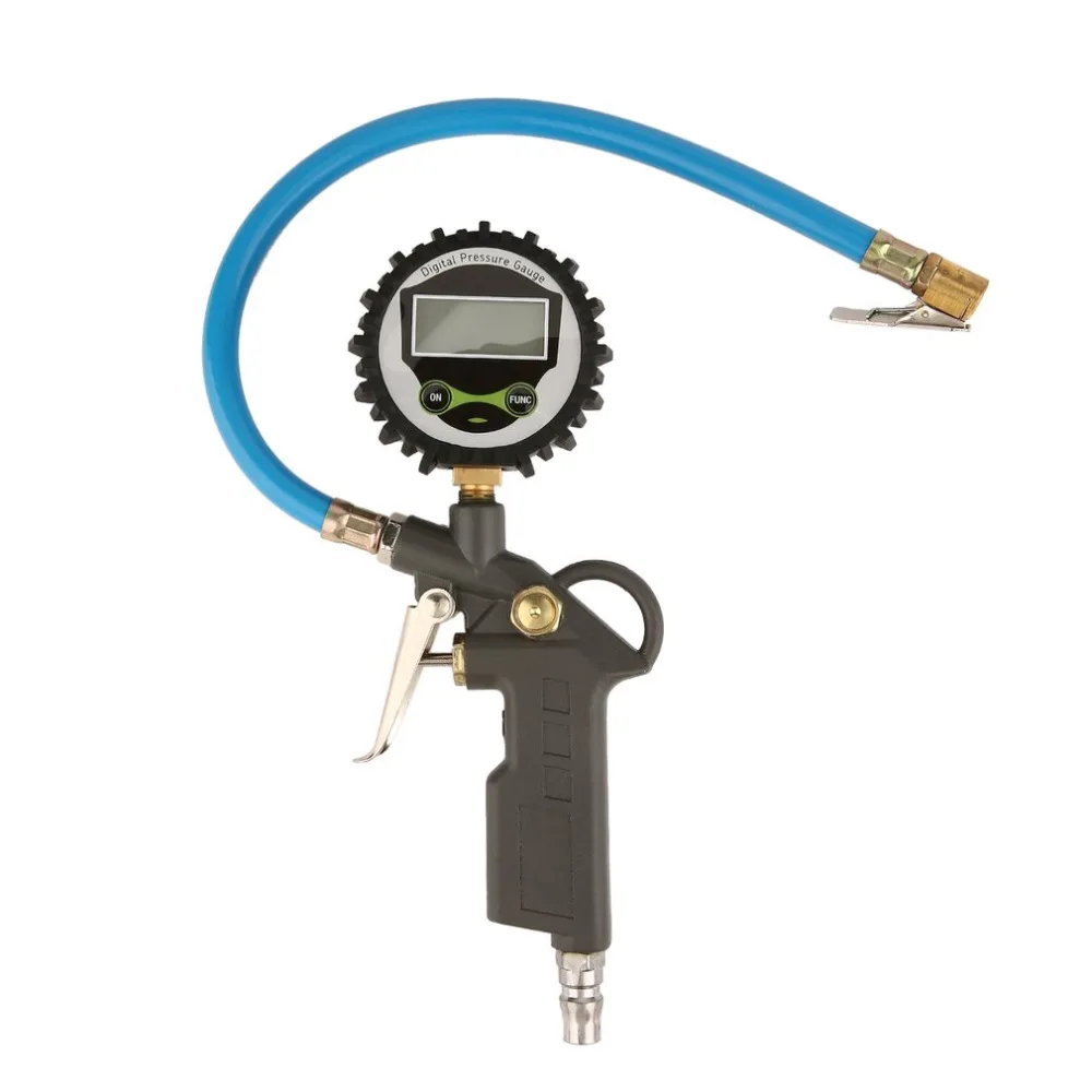 

High Precision Air Tire Inflator Gun Digital Tire Pressure Gauge with Hose Connect Plug Volt Mete for Car Motorcycle Repair Tool