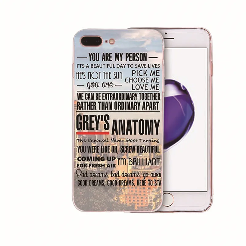 Мягкий силиконовый чехол для телефона Greys Anatomy с цитатами для iPhone X, xr, xs, max, задняя крышка для iPhone 8, 7, 6, 6S Plus, чехол SE, 5S, чехол из ТПУ