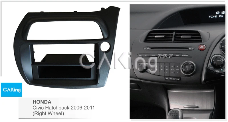 Один/двойной Din Радио панель для Honda Civic хэтчбек 2006-2011(левое колесо) Аудио рамка приборная пластина