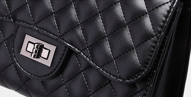 Women Plaid Shoulder Bags PU Leather Chain Female Handbags Designer Ladies Evening Party Quilted Crossbody Bag Bolsa SS0326 (8)