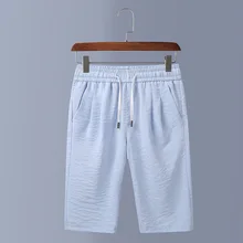 Мужские Летние Шорты повседневные Светло-Голубые Спортивные шорты для бега мужское платье с открытыми плечами большой размер 7xl 8xl эластичный пояс кружево до Бриджи прямые