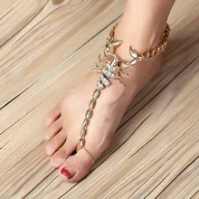 Скорпион лодыжки браслет босиком босоножки Украшенные бижутерией ноги новые женские браслеты для щиколотки к пляжу цепь ножной браслет
