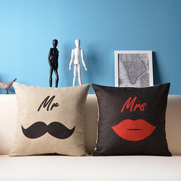 Mr Mrs Pillow Cover Set Lips Love Couples Heart Sofa Throw Delectable Mr And Mrs Pillow Covers Mr Mrs Pillow Cover Set Lips Love Couples Heart Sofa Throw Delectable Mr And Mrs Pillow Covers