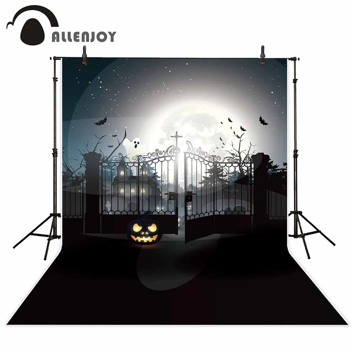 Allenjoy Хэллоуин украшение ворота призрак Луна Тыква Лампа замок фотография фоны