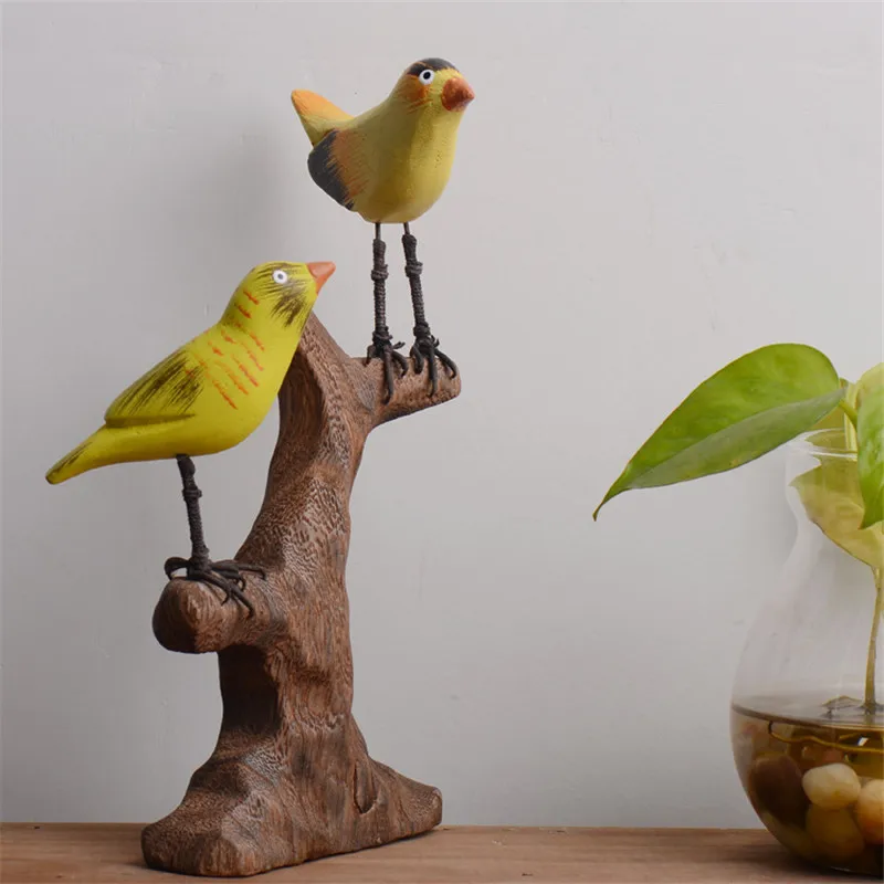 Resin Birds Statue Zakka Furnishing Articles Resin MIni Animal Decor
