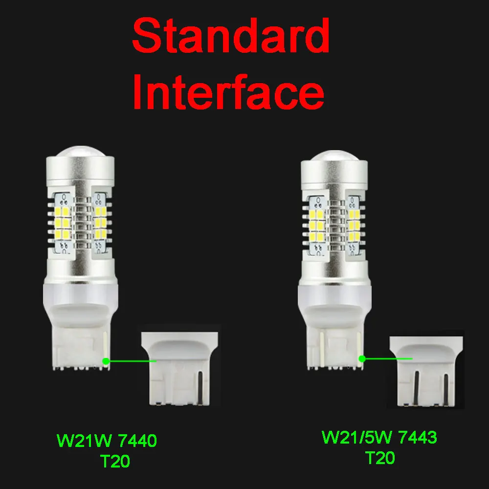 2x T20 7440 7441 7443 7444 W21W WY21W W21/5W светодиодные стоп сигналы габаритные лампы для
