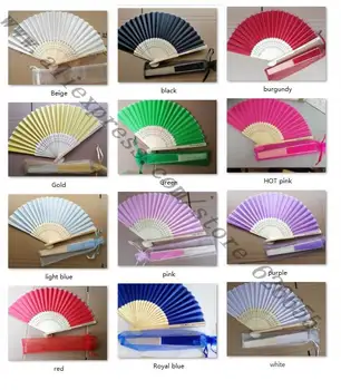 

10 pcs Personalized Wedding Favors and Gifts For Guest Silk Fan Cloth Wedding Decoration Hand Folding Fans +Customized Printing