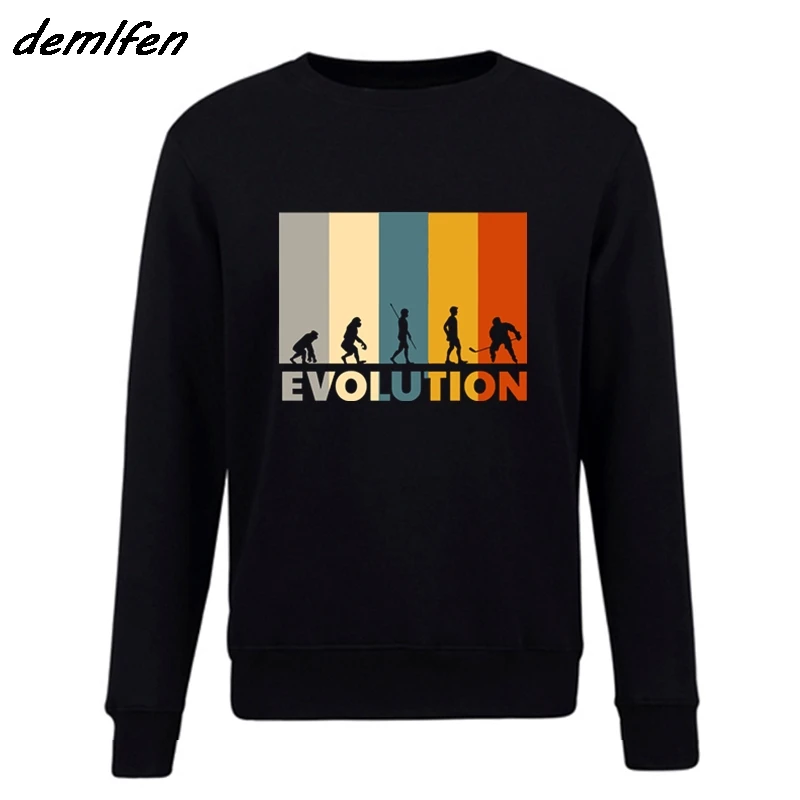 

Mankind Evolution Ice Hockeyer Hoodie 80s Vintage Retro Funny Clothing Casual Pullover Sweatshirts Hip Hop Coat Tops